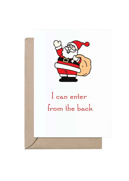 Back Door Rear Entry Santa Card - Crimson and Clover Studios