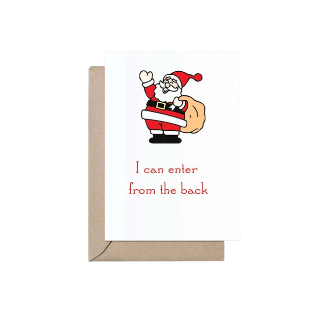 Back Door Rear Entry Santa Card - Crimson and Clover Studios