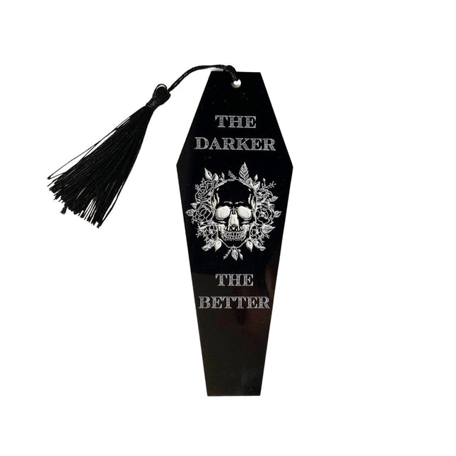 The Darker The Better Coffin Bookmark with Black Tassel - Heatwave Books