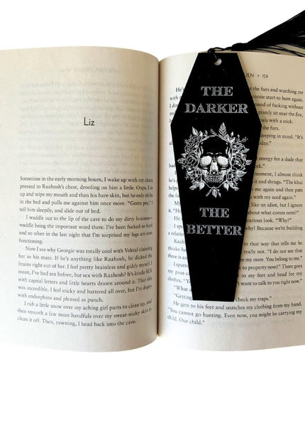 The Darker The Better Coffin Bookmark with Black Tassel - Heatwave Books