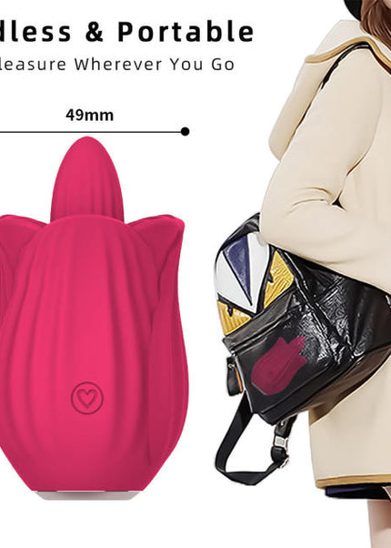 Magenta Licking Rose Vibrator