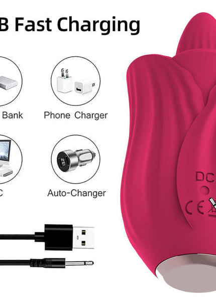 Magenta Licking Rose Vibrator