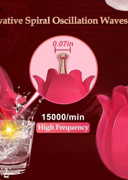 Magenta Interchangeable Tips Rose Vibrator