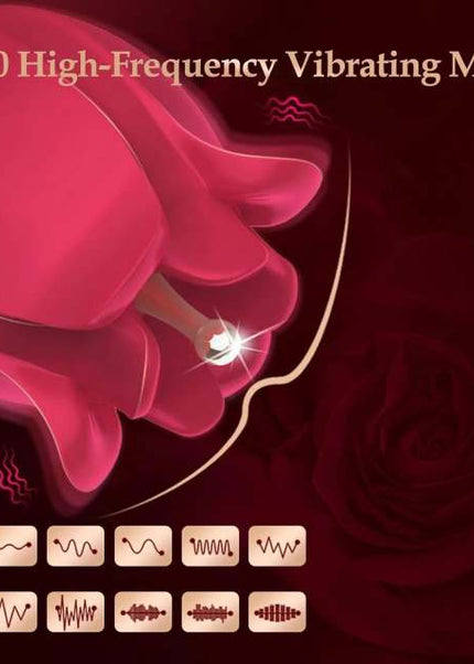 Magenta Interchangeable Tips Rose Vibrator