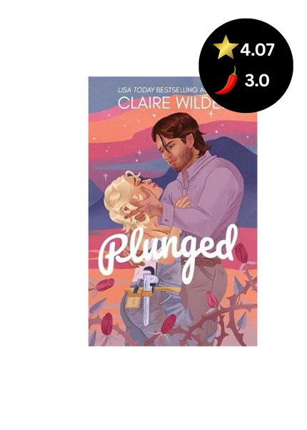 Book cover of 'Plunged' by Claire Wilder with a colorful design and rating on a white background.