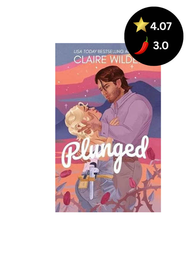 Book cover of 'Plunged' by Claire Wilder with a colorful design and rating on a white background.