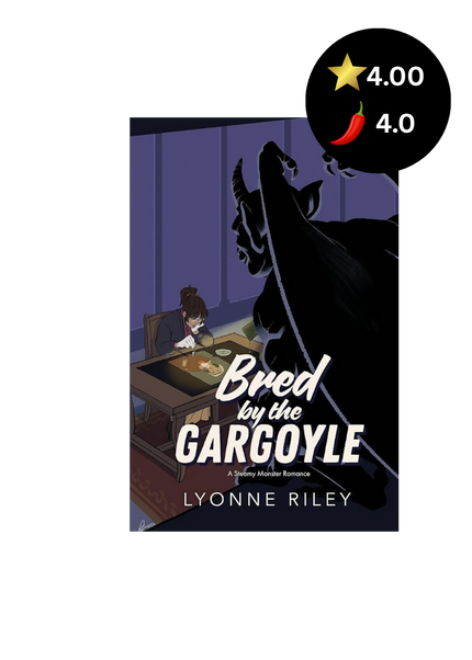 Book cover of 'Bred by the Gargoyle' by Lyonne Riley with a rating icon on a white background