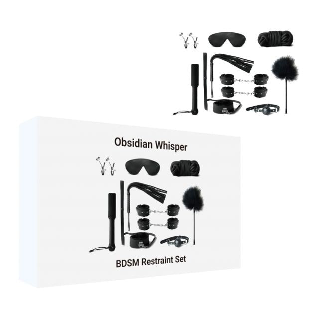 Black 10 piece Bondage Kit - Heatwave Books