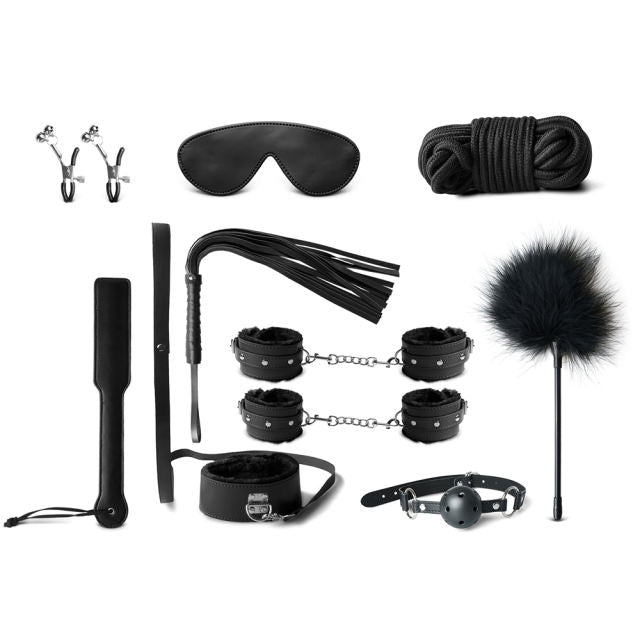 Black 10 piece Bondage Kit - Heatwave Books
