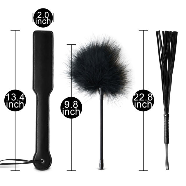 Black 10 piece Bondage Kit - Heatwave Books