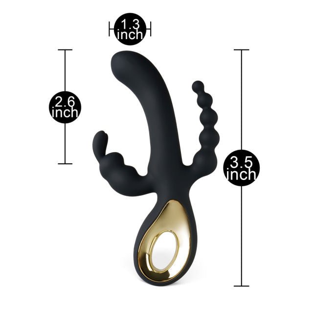 Black 3 in 1 Vibrator - Heatwave Books