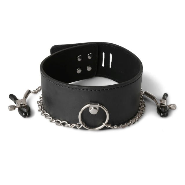 Black Collar with Nipple Clamps - Heatwave Books