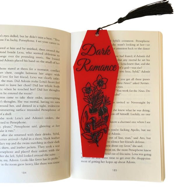 Dark Romance Coffin Bookmark with Black Tassel - Heatwave Books