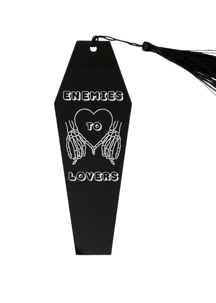 Enemies to Lovers Coffin Bookmark with Black Tassel - Heatwave Books