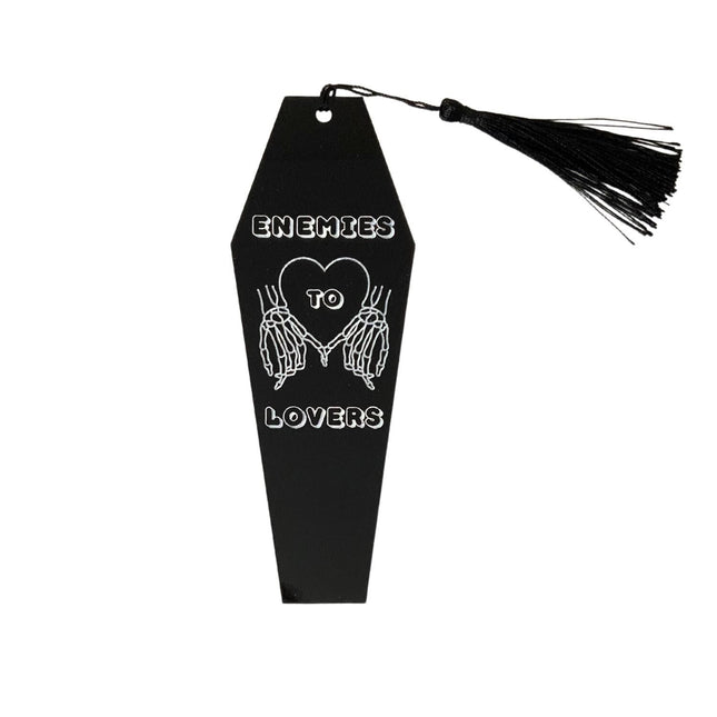 Enemies to Lovers Coffin Bookmark with Black Tassel - Heatwave Books