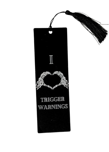 I Heart Trigger Warnings Bookmark with Black Tassel - Heatwave Books