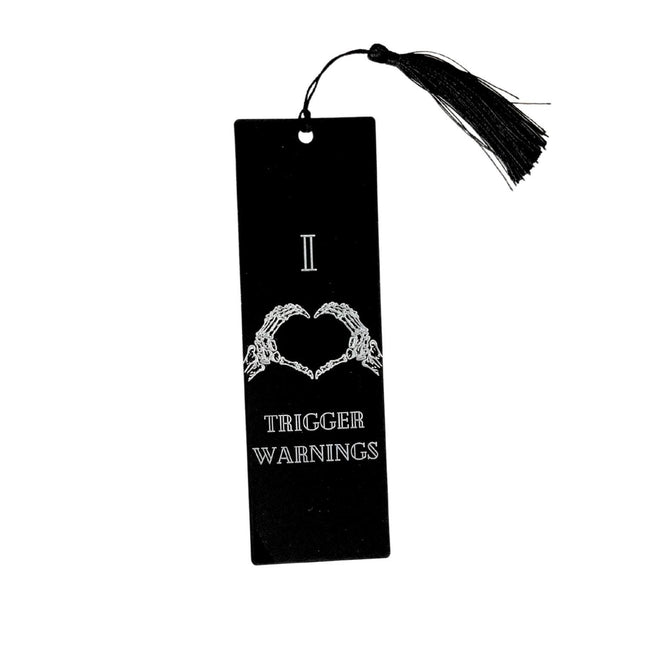 I Heart Trigger Warnings Bookmark with Black Tassel - Heatwave Books
