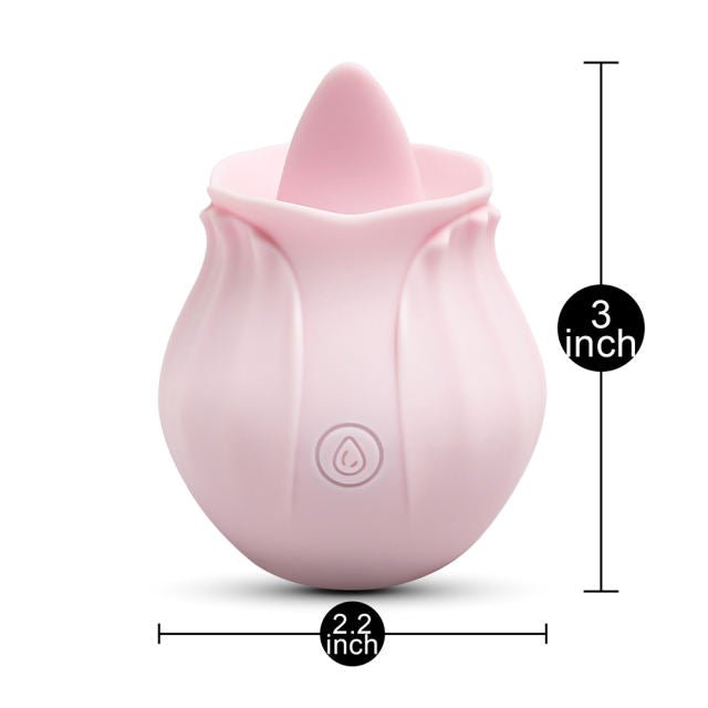 Light Pink Tongue Rose Vibrator - Heatwave Books