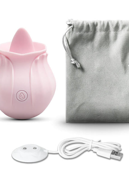 Light Pink Tongue Rose Vibrator - Heatwave Books
