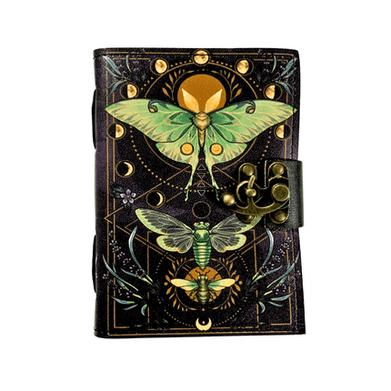 Luna Moth Leather Vintage Journal - RK Handicrafts