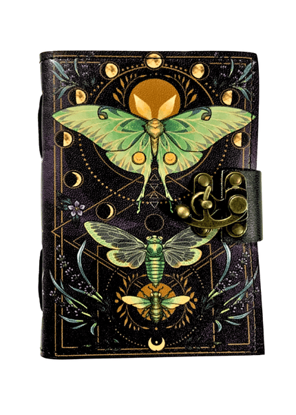 Luna Moth Leather Vintage Journal - RK Handicrafts