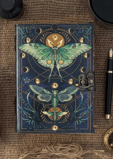Luna Moth Leather Vintage Journal - RK Handicrafts