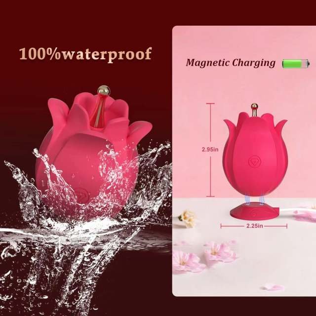 Magenta Interchangeable Tips Rose Vibrator - Heatwave Books