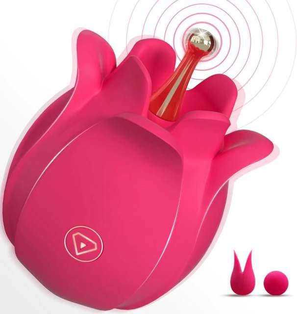 Magenta Interchangeable Tips Rose Vibrator - Heatwave Books
