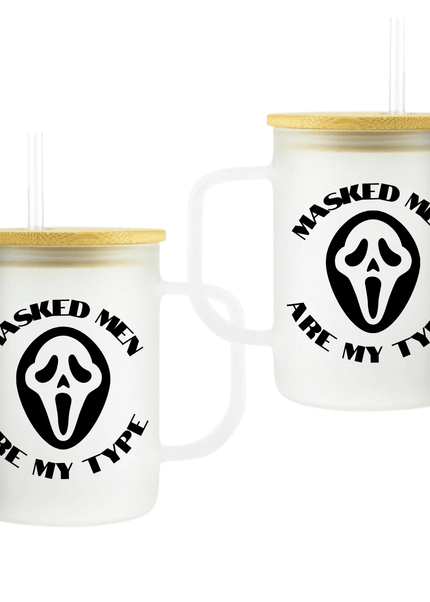 Masked Men Frosted Glass Mug - Heatwave Books