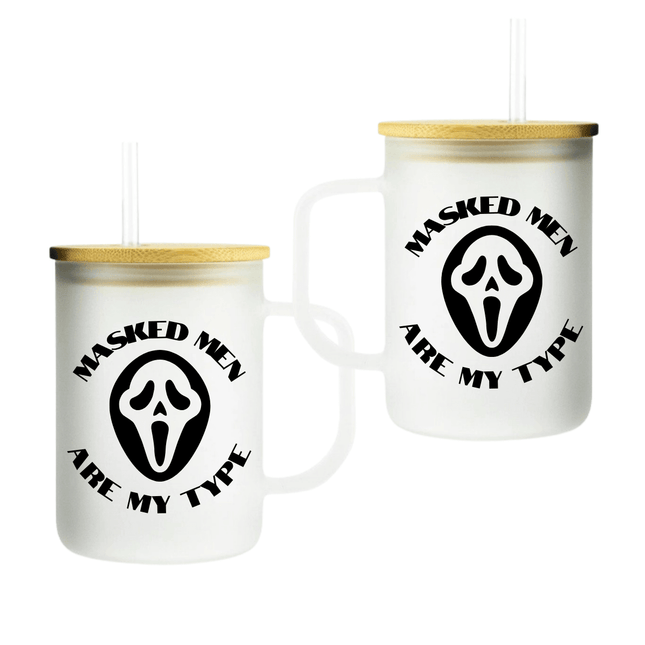 Masked Men Frosted Glass Mug - Heatwave Books