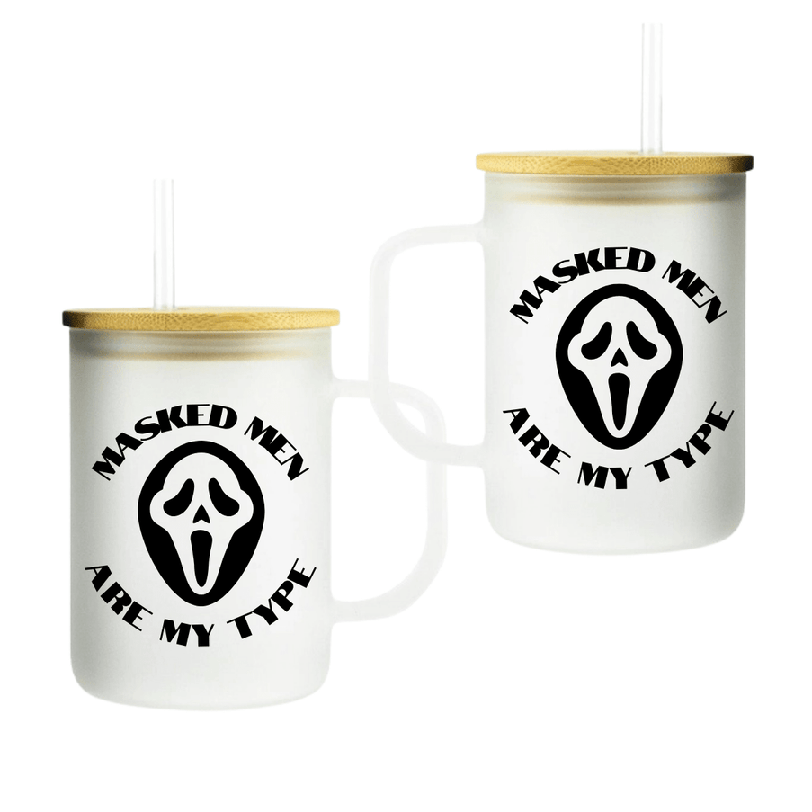 Masked Men Frosted Glass Mug - Heatwave Books
