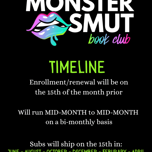Monster Smut Book Club Subscription (Enrollment Opens 5/15 @10am EST) - Heatwave Books