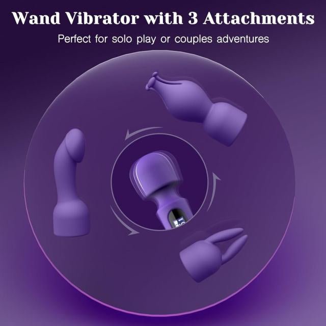 Purple 10 Speed Wand with Attachments - Heatwave Books