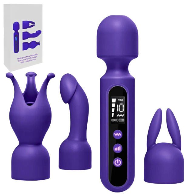 Purple 10 Speed Wand with Attachments - Heatwave Books
