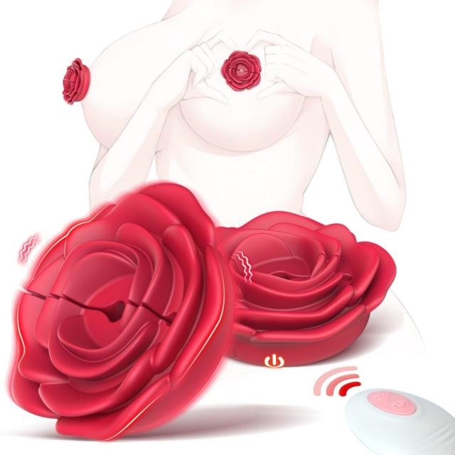 Rose Vibrating Nipple Clamps - Remote Controlled - Heatwave Books