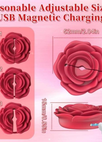 Rose Vibrating Nipple Clamps - Remote Controlled - Heatwave Books
