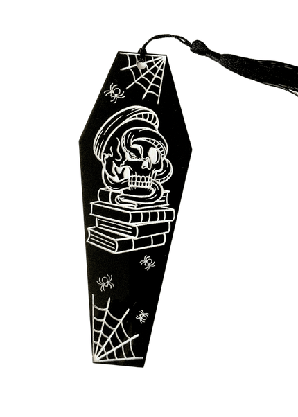 Skull and Books Coffin Bookmark - Heatwave Books