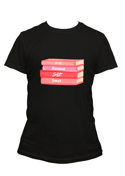 Smut Romance Book Pile T-Shirt - Heatwave Books