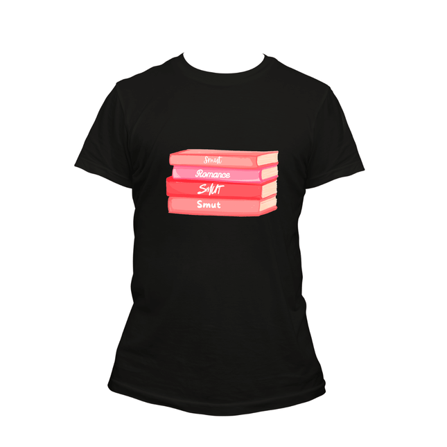 Smut Romance Book Pile T-Shirt - Heatwave Books