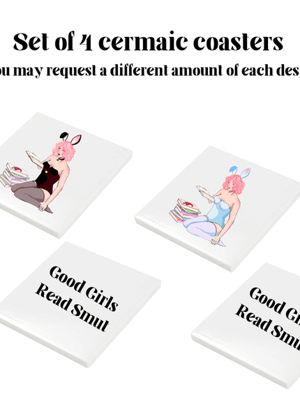 Smutty Bunny Coasters - Heatwave Books