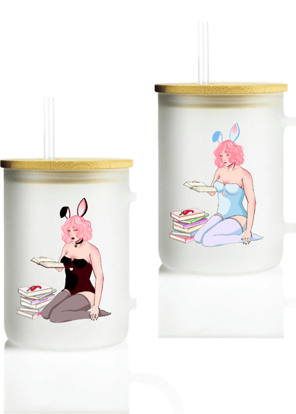 Smutty Bunny Frosted Glass Mug - Heatwave Books