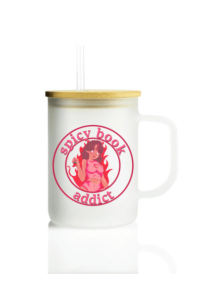 Spicy Book Addict Frosted Glass Mug - Heatwave Books