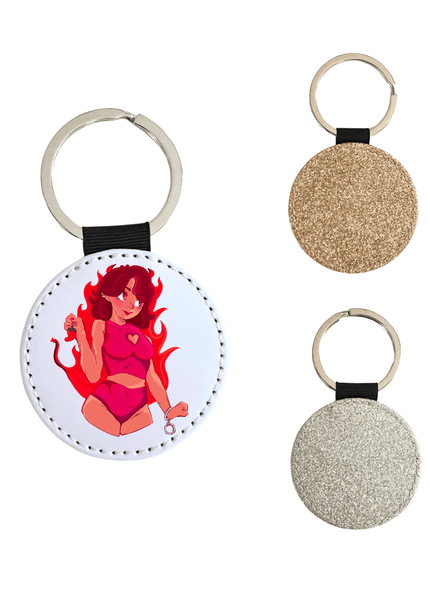 Spicy Devil Glitter Keychain - Heatwave Books