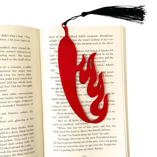 Spicy Romance Acrylic Bookmark with Black Tassel - Heatwave Books