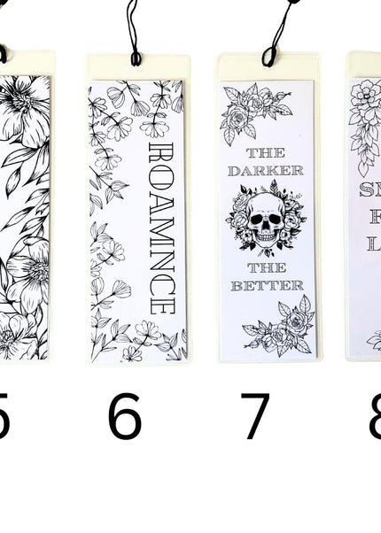 Spicy Romance Coloring Bookmarks with Black Tassel - Choose 4 - Heatwave Books