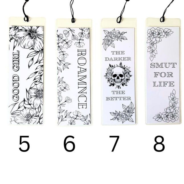 Spicy Romance Coloring Bookmarks with Black Tassel - Choose 4 - Heatwave Books