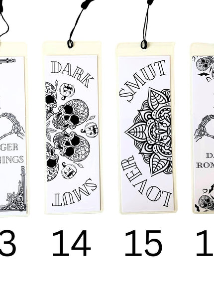 Spicy Romance Coloring Bookmarks with Black Tassel - Choose 4 - Heatwave Books