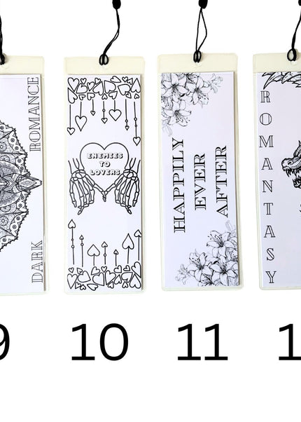 Spicy Romance Coloring Bookmarks with Black Tassel - Choose 4 - Heatwave Books