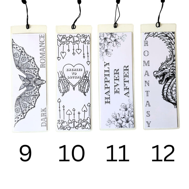 Spicy Romance Coloring Bookmarks with Black Tassel - Choose 4 - Heatwave Books